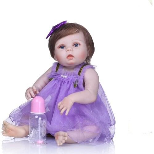 NPKCOLLECTION 55cm Full Silicone Body Reborn Dolls Toy Realistic Newborn Baby Girls Babies Doll Kid Brinquedos Girls Bathe Toy