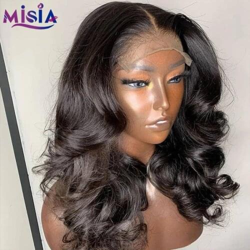 Body Wave Short Bob Wigs Ocean Wave Lace Front Human Hair Wigs Brazilian 150% Density Lace Wigs 4x4 Lace Closure Wigs Remy Hair