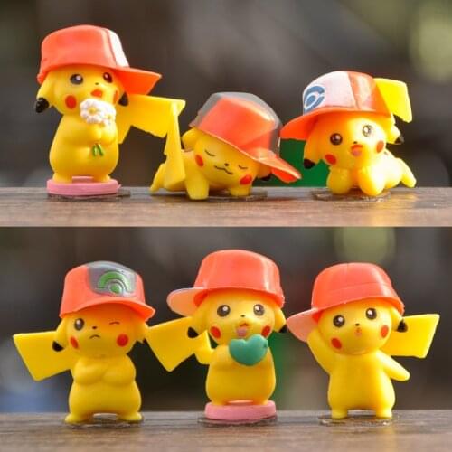 Original Mini Cartoon Pokemon Toys Figures Dolls Takara Tomy Pokemon Action Figure 6pcs/set Pvc Original Model