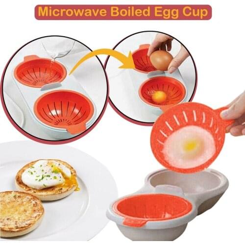 Egg Steamer Egg Poacher Food Grade Cookware Double Cup Egg Boiler Steamed Egg Set Microwave Ovens Kitchen Cooking Tools