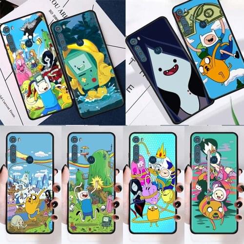 Silicone Case for Motorola G9 Play One Fusion G8 Power Lite G10 G30 Edge Plus E6s G Stylus Soft Coque Adventure Time