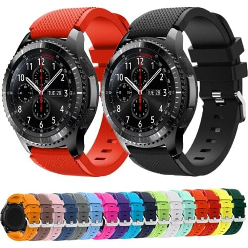 Silicone 22mm band for Samsung Galaxy Watch 46mm/Gear S3 Frontier/Huawei Watch GT GT2 46mm/Huami Amazfit GTR 47mm correa strap