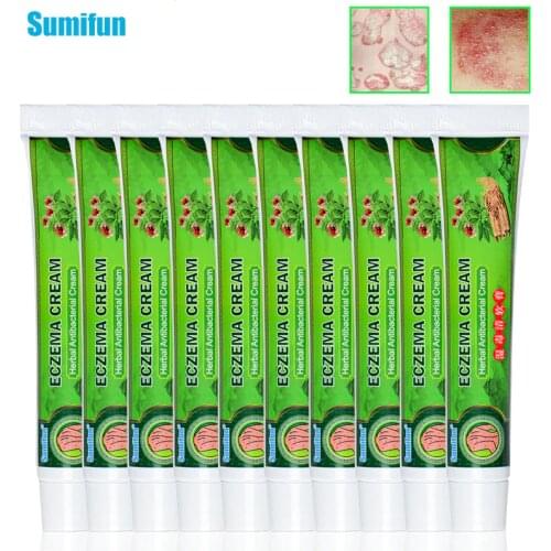 Sumifun 10pcs Hot Psoriasis Cream Antibacterial Antipruritic Dermatitis Eczema Ointment Chinese Herbal Medical Plaster Skin Care