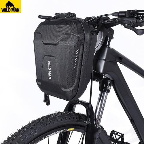 WILD MAN 3L Bicycle Handlebar Bag EVA Hard Shell Phone Case for MTB Road Bike Electric Scooter Pouch Cycling Riding Equipment