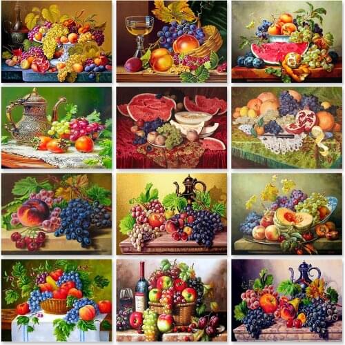 ZOOYA DIY 5D Diamond Painting Fruit Cross Stitch Kits Diamond Embroidery Kitchen Full Square Picture Of Rhinestone Home Decor
