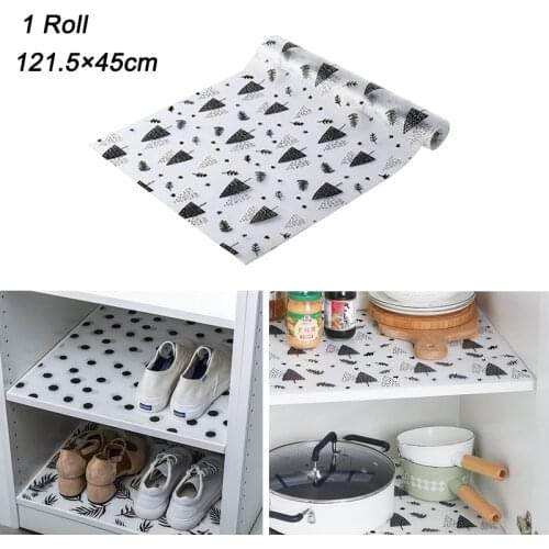 1Roll Waterproof Cabinet Drawer Mat Kitchen Table Moisture Oil Proof Tablecloth Closet Liner