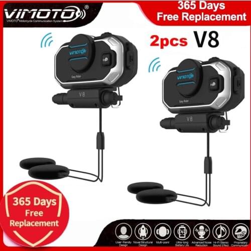 English Version 2set Vimoto V8 Helmet Intercom Motorcycle Bluetooth-compatible Stereo Headset Headphones For Mobile Phone GPS