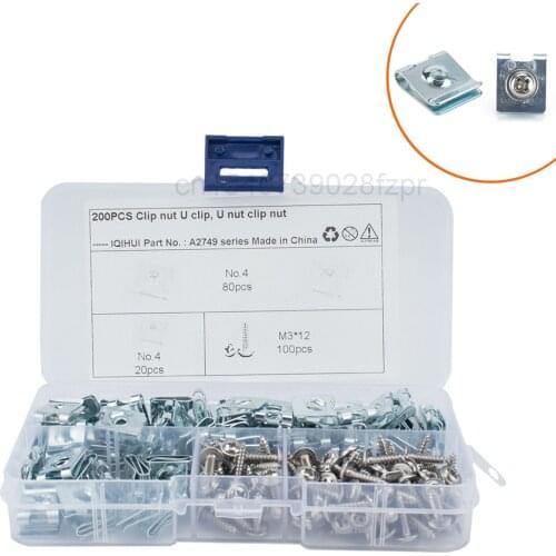 200 Pieces - White U-shaped Reed Nut No.4 Manganese Steel Nut M3 * 12 Stainless Steel Self Tapping Screw
