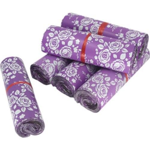 50pcs Poly Mailers Envelope Rose Floral Pattern Waterproof Bag Shipping Express Bags Self Seal Packaging Bags Shipping Packaging