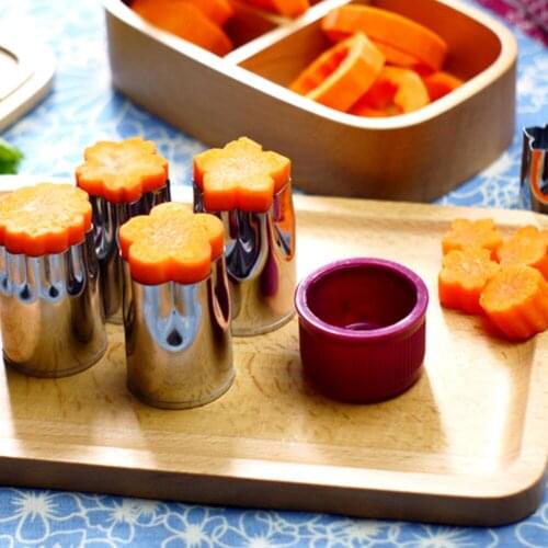 8pcs/Set Flower Star Shape Vegetable Fruit Cutter Mould Slicer Stainless Steel Shredder for cake cookie sushi biscuit food +Z