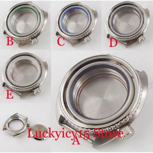 BLIGER Steel Brushed 45mm Automatic Men Watch Case fit NH35A NH36A Unidirectional Bezel Sapphire Crystal