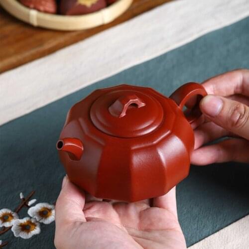★Yixing purple clay teapot factory direct sales] Dahongpao brocade bag pillar base household teapot kungfu tea set sketch