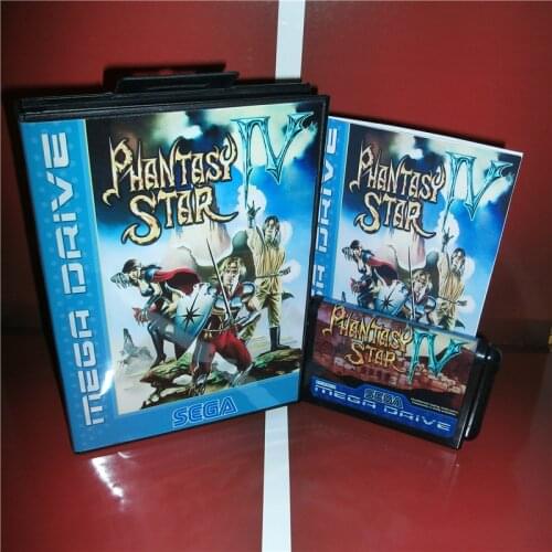Phantasy Star 4 EU Cover with Box and Manual For Sega Megadrive Genesis Video Game Console 16 bit MD card