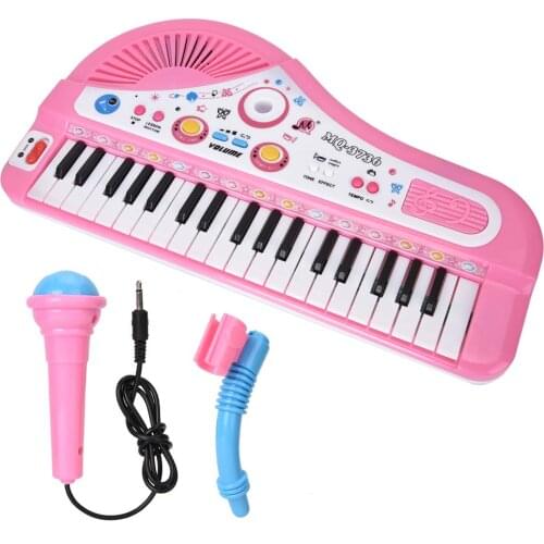 HGRC Mini Childrens Piano 37 Keys Electronic Organ With Microphone Music Unisex Teaching Educational Keyboard Toys for kids
