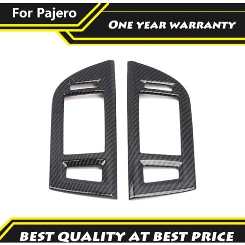 For Mitsubishi Pajero 2007-2021 Interior Air Condition Vent Outlet Panle Decoration Cover Carbon Fiber Color Car Accessories