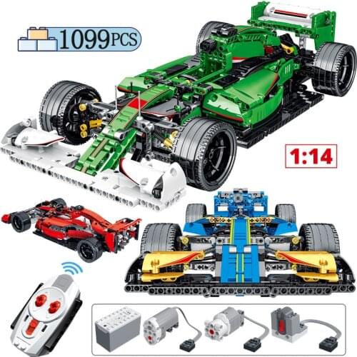 City Remote Control Formula Sport Drift Car Model Building Block RC Technical Famous Speed Racing Vehicle Brick Toy For Children