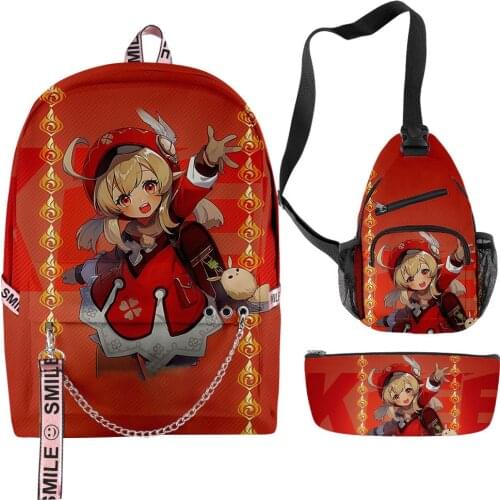 Game Genshin Impact Lumine GANYU XIAO Two-dimensional animation peripheral 3D printing backpack satchel set gift