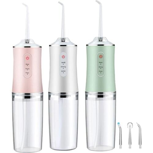 240ML Oral Irrigator USB Rechargeable Water Flosser Portable Dental Water Jet Floss Teeth Cleaner Waterflosser With 4 Nozzle