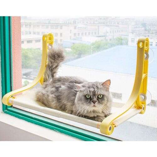 Cat bed Plush hammock sun beds Pet swing chair with stand bear weight 22.5kg Dual-purpose sucker chat hammock Scratch resistant