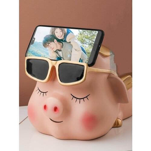 Creative Nordic Home Decor Pig Tissue Box Home Living Room Decoration Tea Table Bedroom Porch key Storage Ornament Multifunction