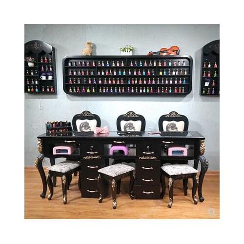 Manicure table and chair set single double three person European manicure table economy manicure chair stool manicure shop