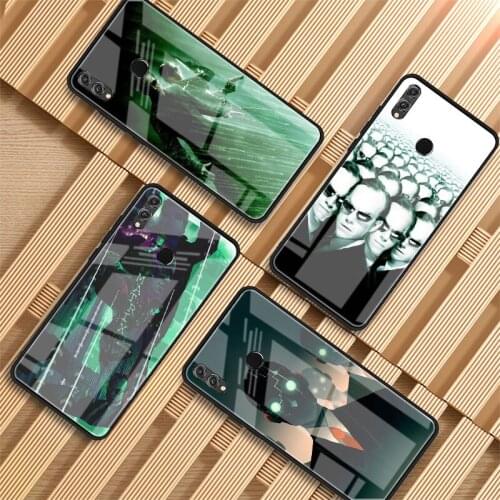 The matrix Tempered Glass Phone Case For Huawei P20 P30 P40 P40 Lite Pro Psmart Mate 20 30 Cover Shell