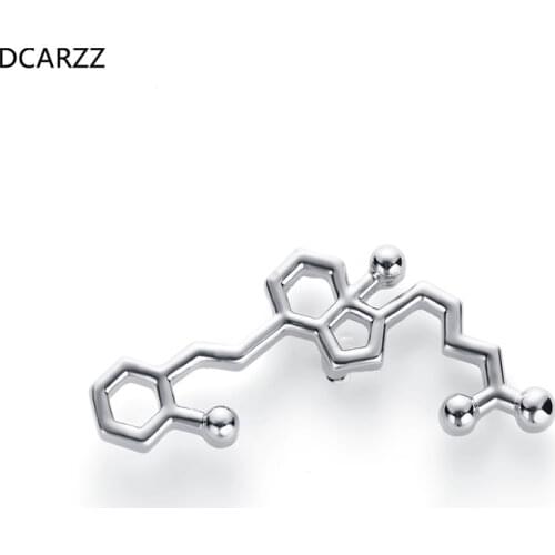 Silver Color Vitamin D Molecule Lapel Pin Metal Brooch Medical Pins Gift for Scientist/Doctor/Nerd/Biologist Jewelry Wholesale