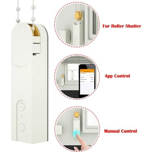 DIY Smart Motorized Chain Roller Drive Motor for Blinds Shade Shutter Solar Panel Powered and Charger Bluetooth APP Control