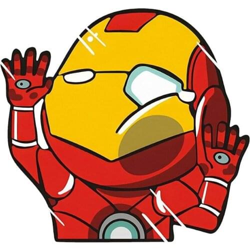 Dawasaru Iron Man Super Hero Hit The Window Decal Car Sticker Laptop Bumper Helmet Car Stickers Car Styling 13cm X 12.1cm