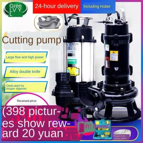 Cutting sewage pump 220 V mud domestic biogas digester sewage pump small submersible pump