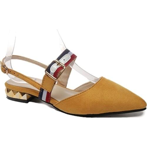 New Style Pointed Toe Bukle Strap Flat Dress Wedding Office Ladies Shoes Woman 2020