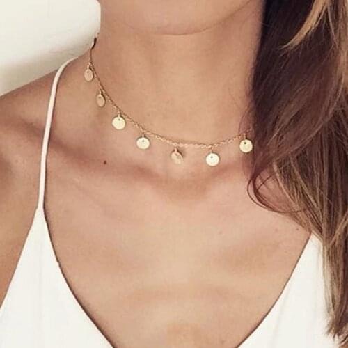 New Necklace Tassel Sequins Choker Necklaces for Women Trendy Chain Necklaces Jewelry Accessories Wholesale Collares