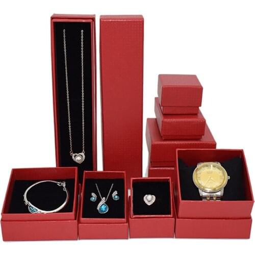 New Jewellry Boxes Sets, Red Knitted Color Paper Quality Choices Custom/Wholesale/Retail Organizer Ring Bracelet Necklace Cases