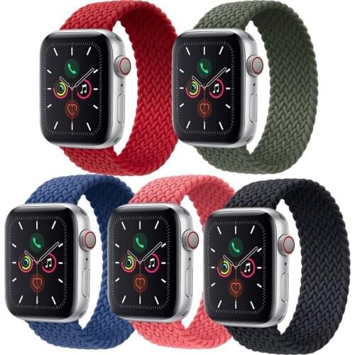 Braided Solo Loop Sport Bands Compatible for Apple Watch Band 38/40/42/44mm Soft Stretchy Wristband for iWatch 6/SE/5/4/3/2/1