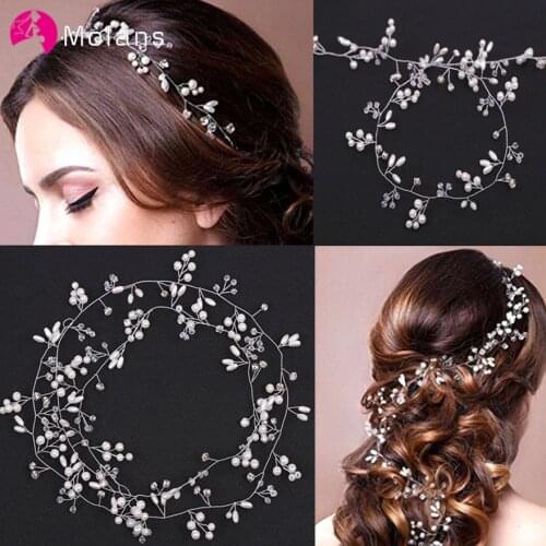 MOLANS Multi Style Pearls Crystal Hair Accessories for Bridal Wedding Ornaments Exquisite Handmade Alloy Headbands Hair Combs