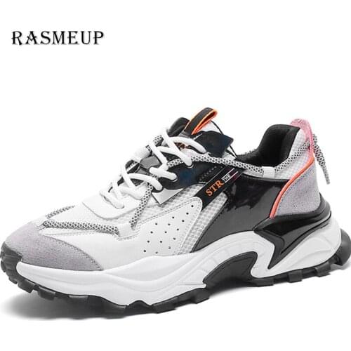 RASMEUP 2021 Spring New Men Casual Shoes Non-slip Wear-resistant Shoes Outdoor Light Shoes Color Matching Breathable Shoes