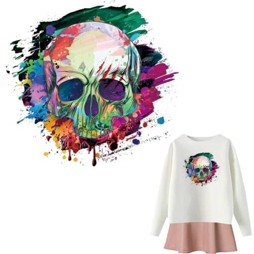 Sugar Skulls Patch For Clothes Man Woman T-Shirt Thermal Transfer New Design DIY Hot Tear Patches Easy Print By Irons