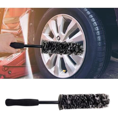 Universal Car Wash Wheel Brush Portable PP Handle Wool Brush Wheel Tire Brush Car Cleaning Brush Car Washing Wheel Cleaner Wash