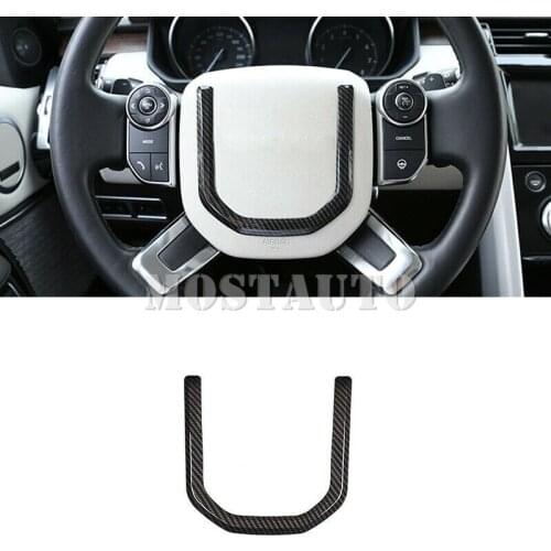 For Land Rover Range Rover Evoque L551 2019-2020 ABS Carbon Fiber Inner Steering wheel Decoration Trim 1pcs Car Decor Car Trim