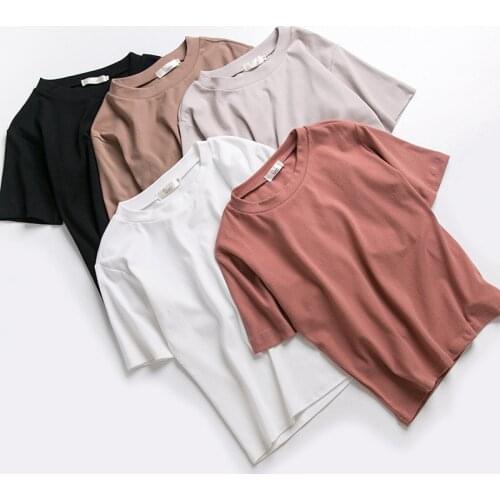 Womens T-shirts 2021 New Woman Tshirts Cotton T Shirt Women O Neck Short Sleeve Lady Girl Tops Oversized T Shirt Female Clothes