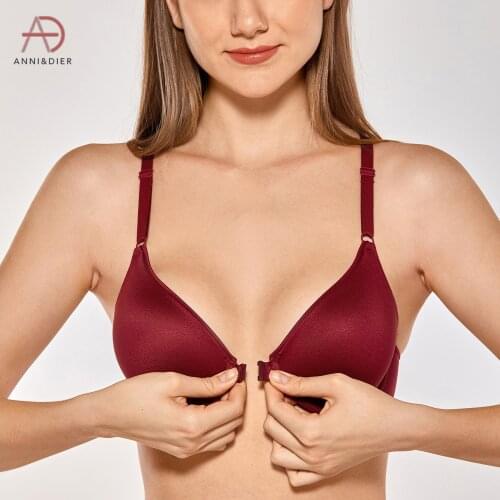 Womens Comfort Front Closure Racerback Padded Underwire Tshirt Bra