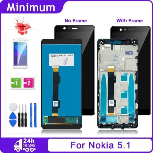 5.5" For Nokia 5.1 TA-1061 TA-1075 TA-1076 TA-1081 LCD Display Touch Screen Digitizer Assembly With Frame For Nokia5.1
