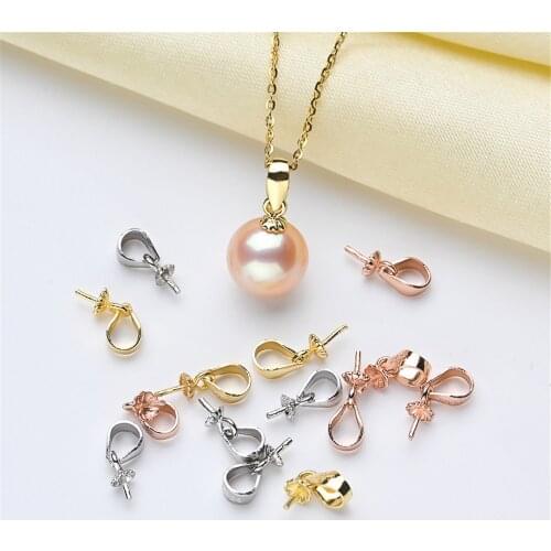 1pcs Pendant Clip Clasp Melon Seeds Buckle Connector 925 Sterling Silver Charm Bail Pearl Jewelry Findings DIY Jewelry Component
