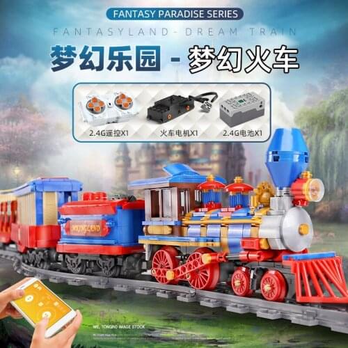 Mould King 12004 1502Pcs Winter Holiday Dream Train 71044 Train and Station Model Building Blocks Bricks Kids Christmas Gifts