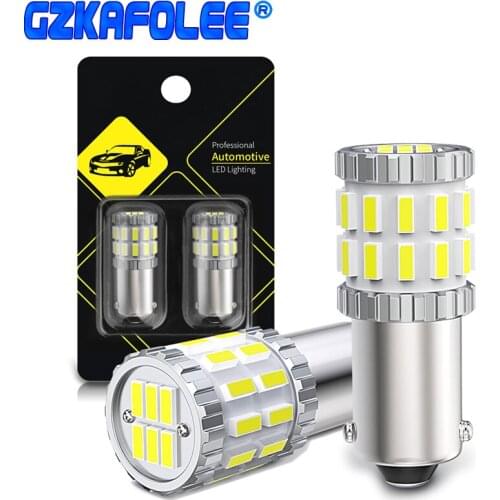 2pcs 1156 BA15S LED Bulbs Car Lights Turn Signal Reverse Brake Light R5W 4014 LEDs 12V DC Automobiles Lamp DRL