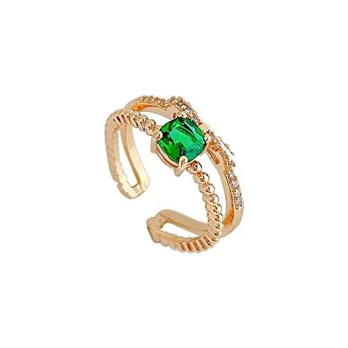 2021 fashion new bow green ring Korean style elegant high quality ring