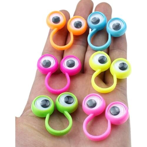 30pcs Cute Large Eye Finger Ring Child Toys Baby Shower Birthday Funny Party Favors Activities Small Gifts Finger Decor Supplies