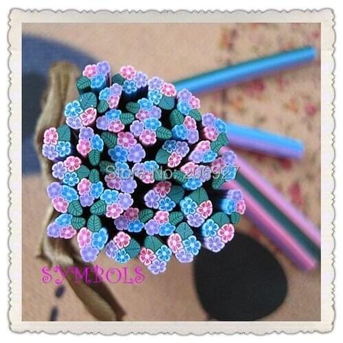 5pcs C-18 5mm Cute Flower Cane Fancy Nail Art Polymer Clay Cane Nail Art Decoration