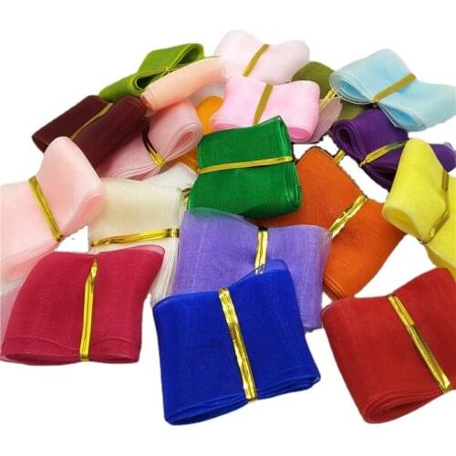 5 yards/lot) 40mm 50mm Ribbon Wedding Party Decoration Organza Ribbon Gift Wrapping Hair Bows DIY Christmas Ribbon