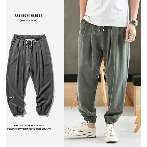 Asian Size Mens Clothing Fashion Men Casual Pants Solid Sweatpants Mens Harem Pants Streetwear Male Trousers Joggers Streetwear